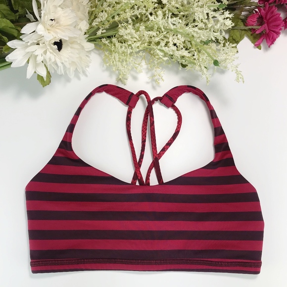 lululemon athletica Other - Lululemon Free To Be Red Stripe Sport Bra Yoga 4